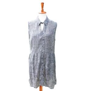 Black White Tribal Print Dress Collared Dress with Cutouts Juniors Large